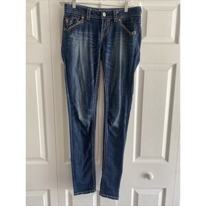 MEK Denim New Oaxaca Cigarette Size 26 Blue Jeans Slim Contrast Stitch Y2K